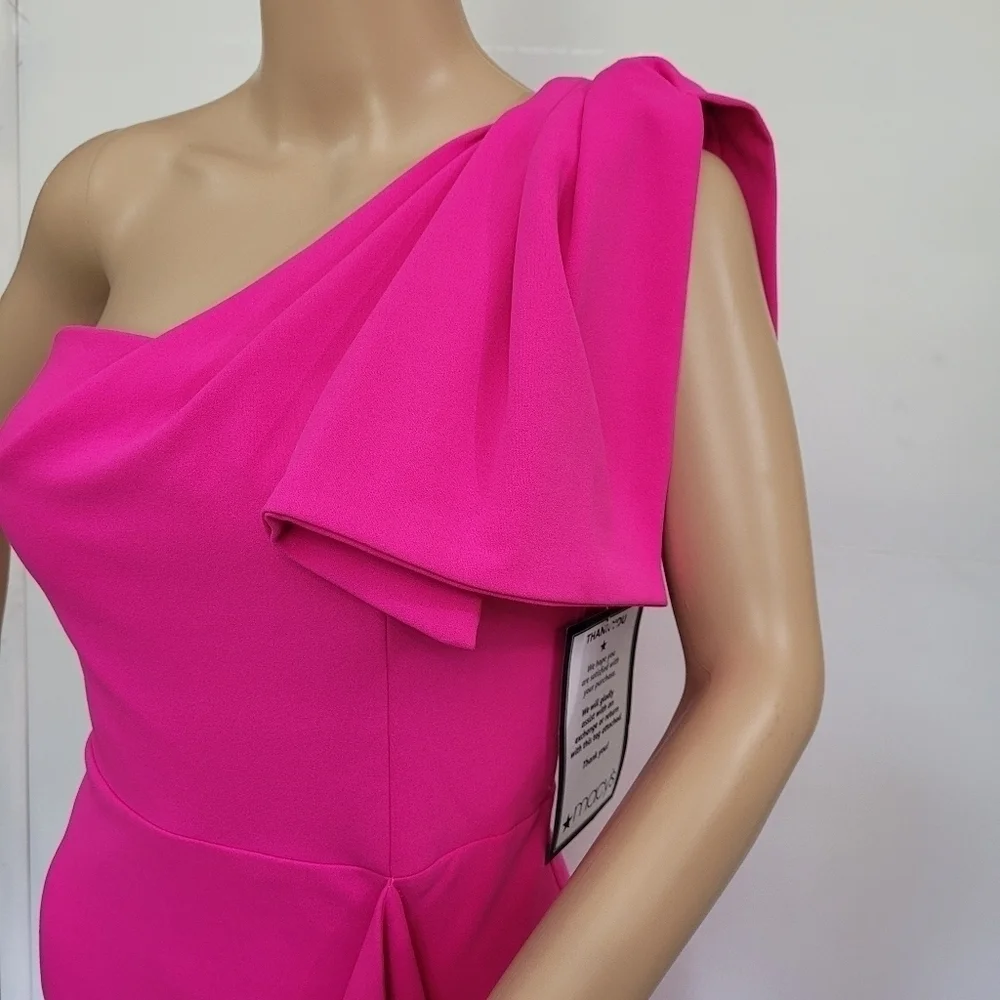 Betsy and Adam One Shoulder Scuba Crepe Gown Size 2 NWOT - Picture 7 of 13